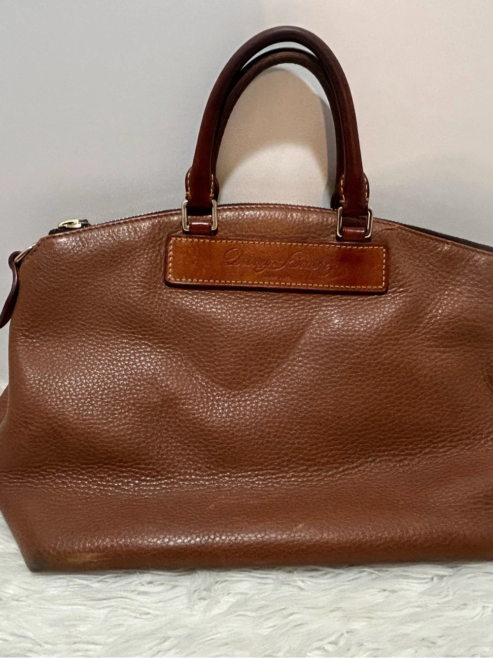 Dooney & Bourke Florentine Vacchetta Leather Pebble Satchel Vintage